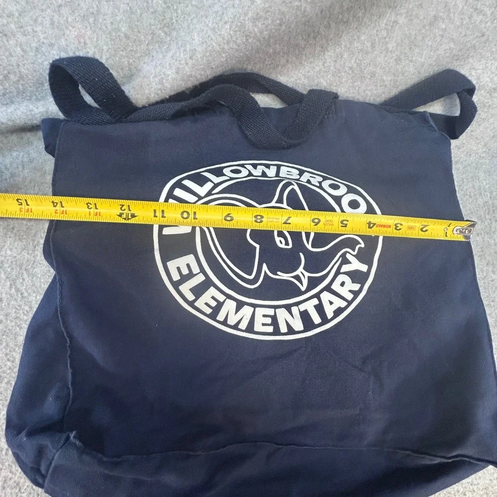 Willowbrook Elementary Elephant Kids Navy Blue Canvas Tote Bag School Graphic OS